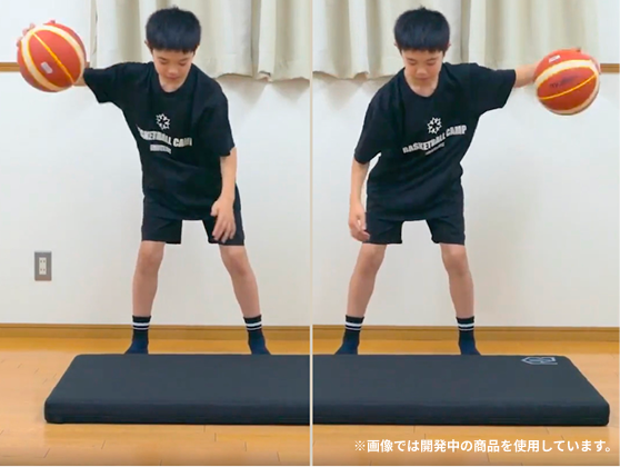 初級者・連続フロントドリブルの練習イメージ